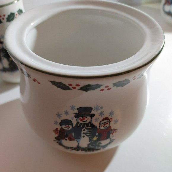 GEI Snowman Sugar And Coffee Creamer Set With Salt And Pepper Shaker. 4 PC set - Picture 4 of 7